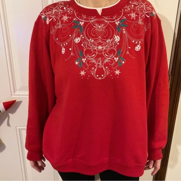 Christmas sweater Vintage 90’s extra shenanigans crewneck mock neck sweatshirt. - Picture 3 of 5